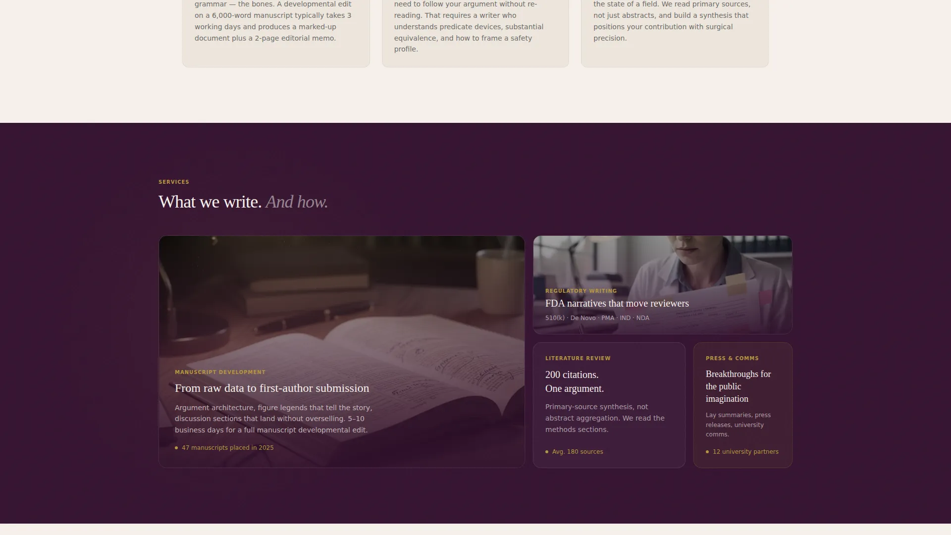 Science Writing Landing Page Template