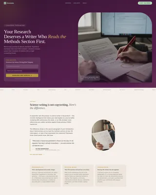 Science Writing Landing Page Template