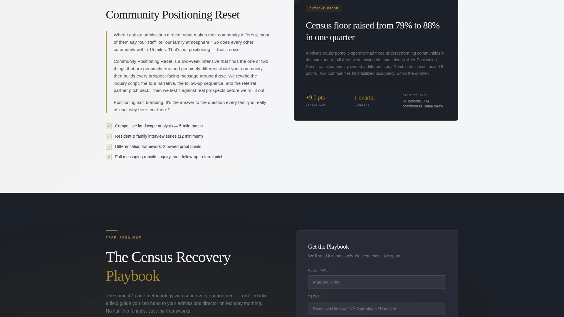 Senior Care Consulting Landing Page Template