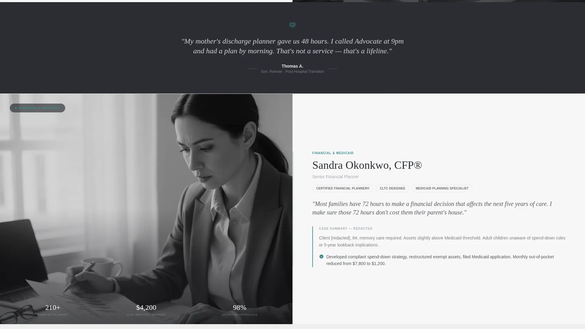 Senior Care Consulting Landing Page Template