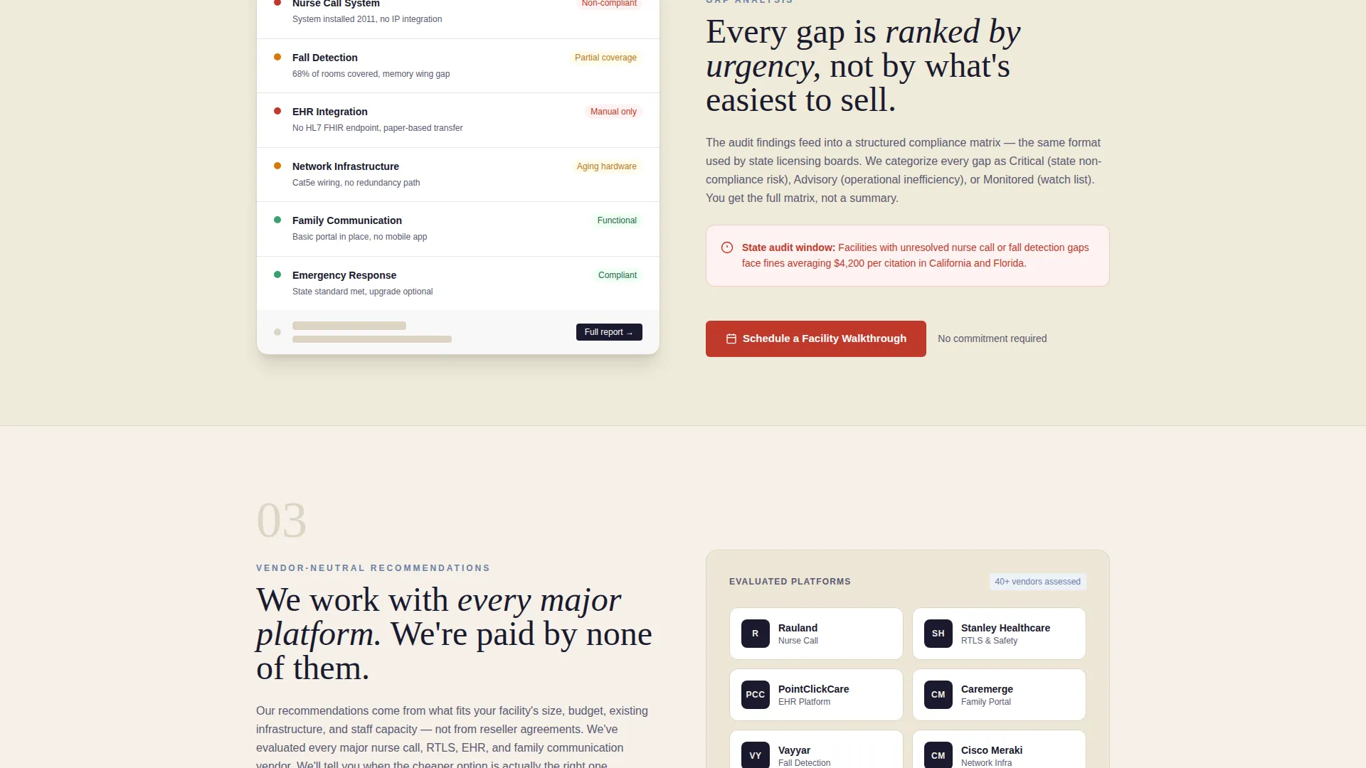 Senior Care Technology Consulting Landing Page