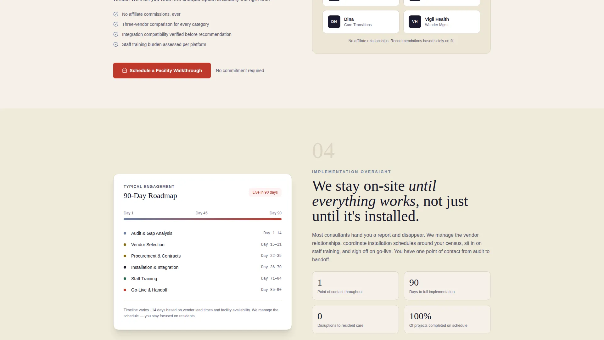 Senior Care Technology Consulting Landing Page