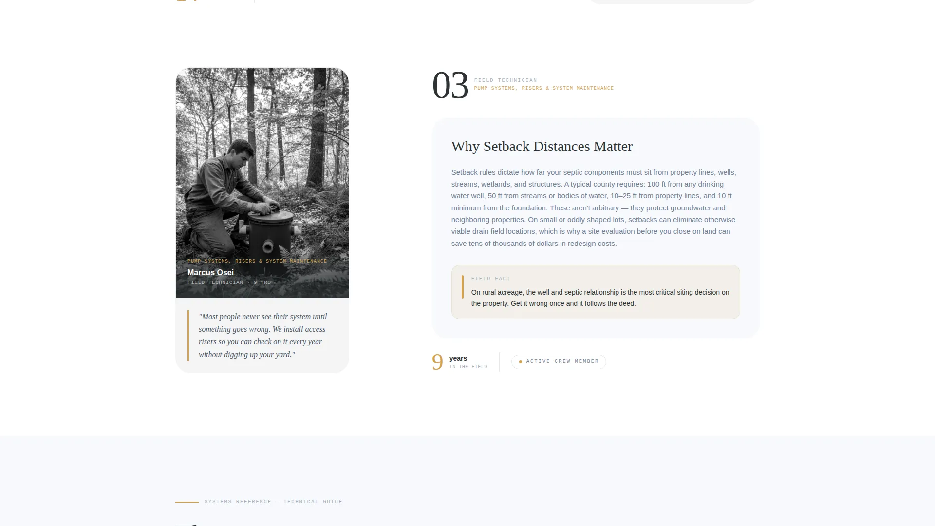 Septic Installer Editorial Landing Page Template