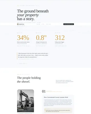 Septic Installer Editorial Landing Page Template