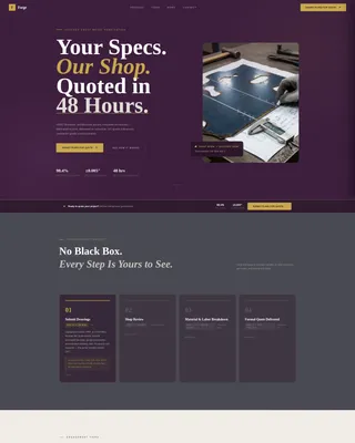 Proven Custom Fabrication Landing Page Template