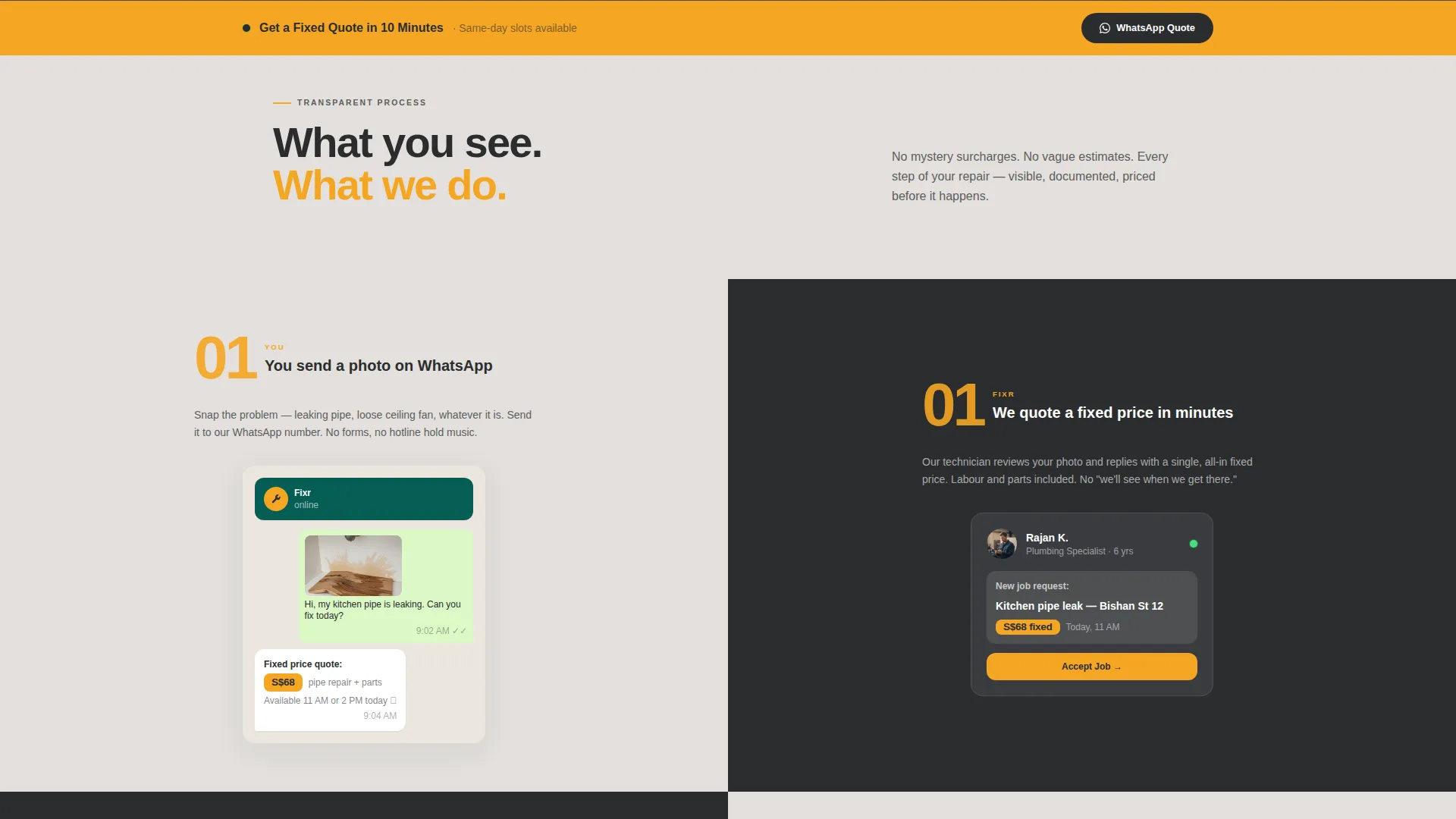 Handyman Landing Page Template for Singapore Services