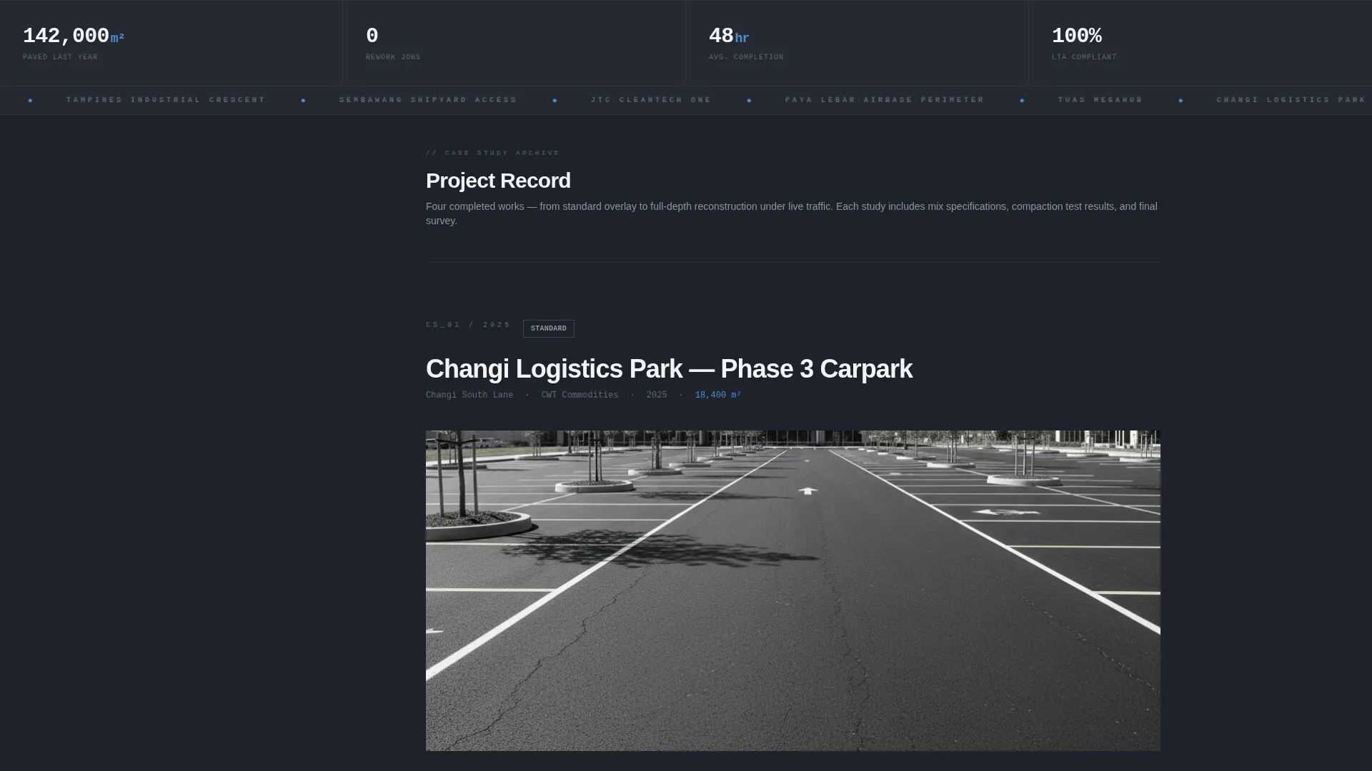 Paving Contractor Landing Page Template for Singapore