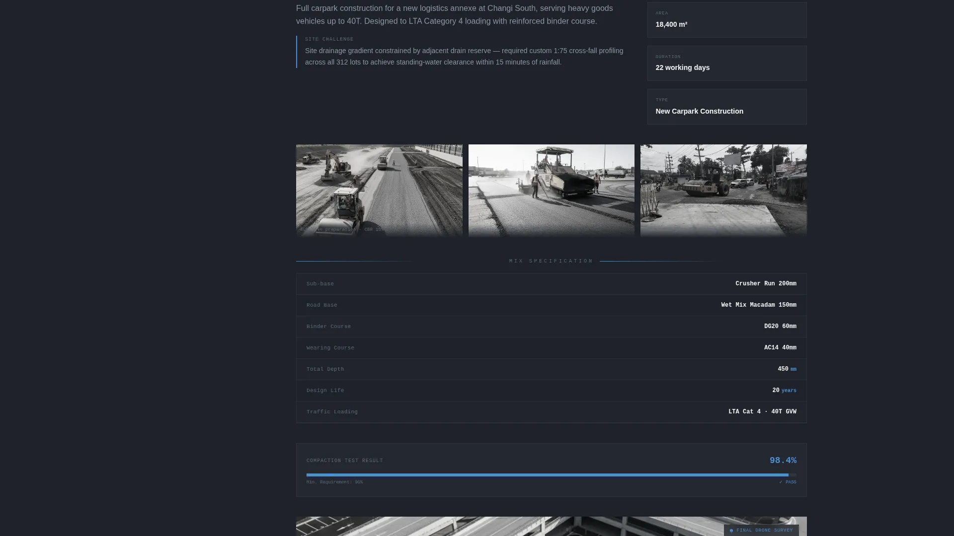 Paving Contractor Landing Page Template for Singapore
