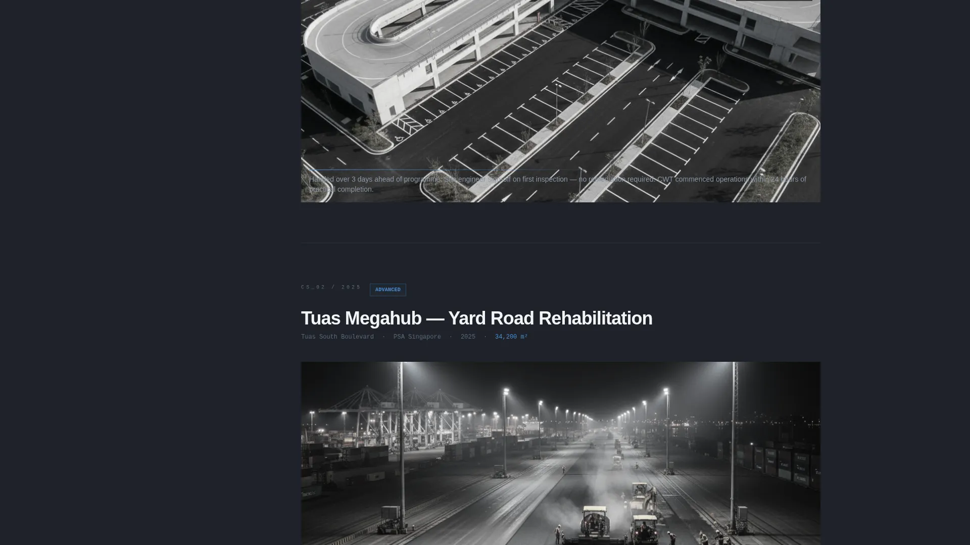 Paving Contractor Landing Page Template for Singapore