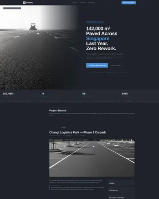 Paving Contractor Landing Page Template for Singapore