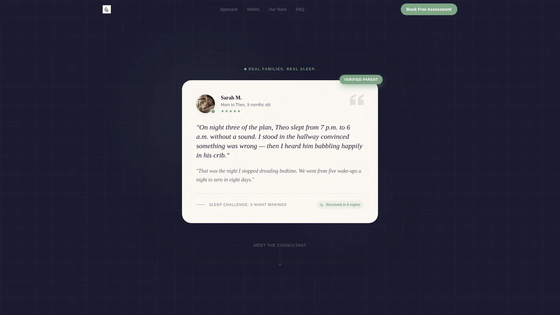 Sleep Consultant (Baby) Booking Website Template