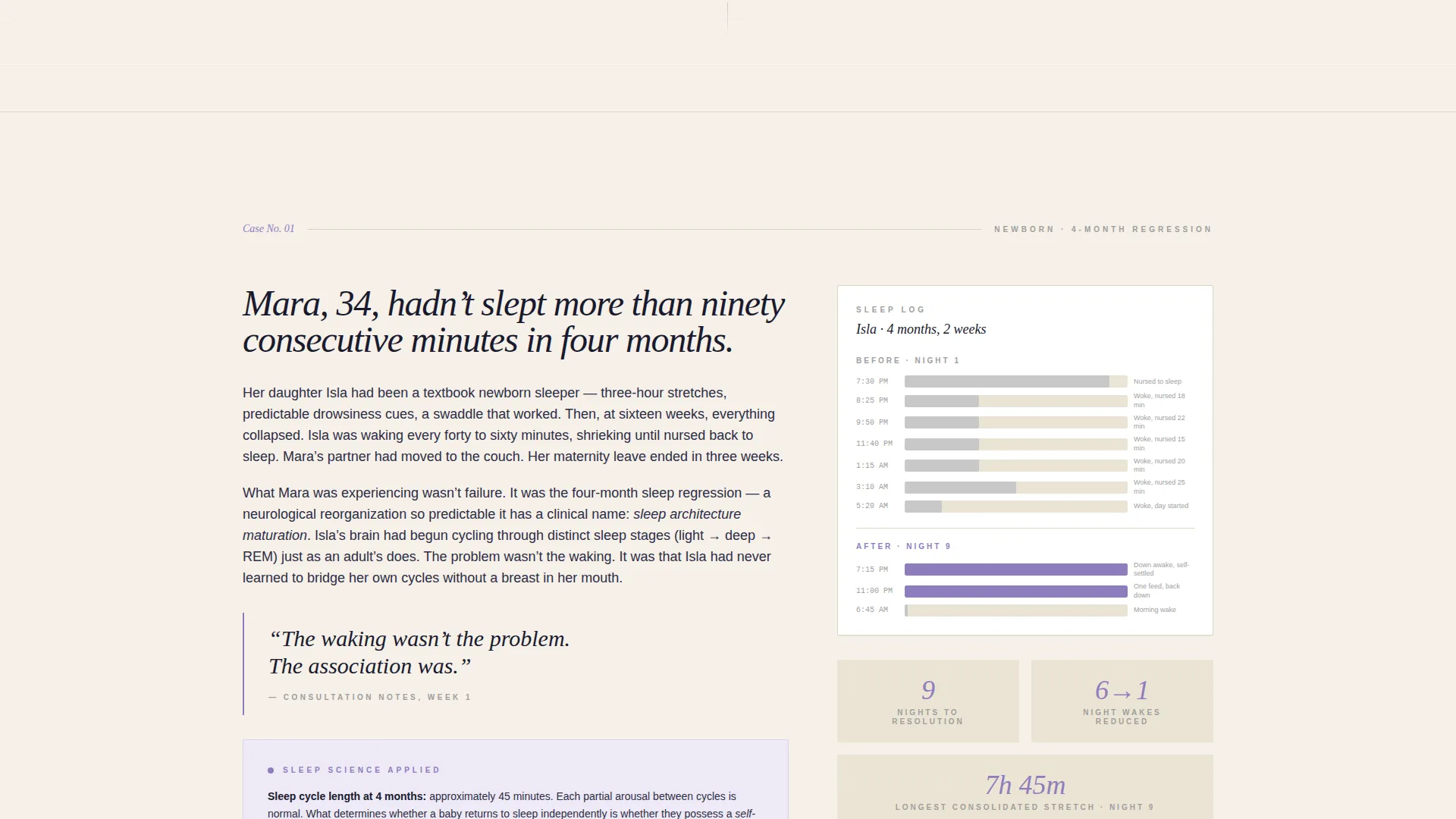 Sleep Consultant (Baby) Portfolio Website Template