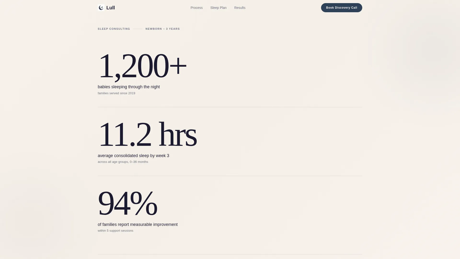 Sleep Consultant (Baby) Booking Website Template