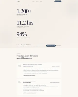 Sleep Consultant (Baby) Booking Website Template