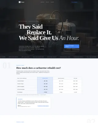 Small Engine Repair Business FAQ Website Template