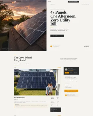 Editorial Solar Installer Landing Page Template