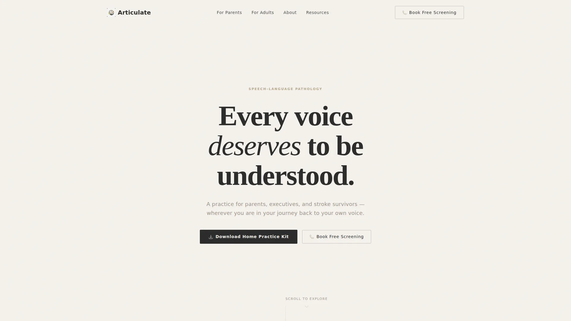 Speech Therapist FAQ Website Template
