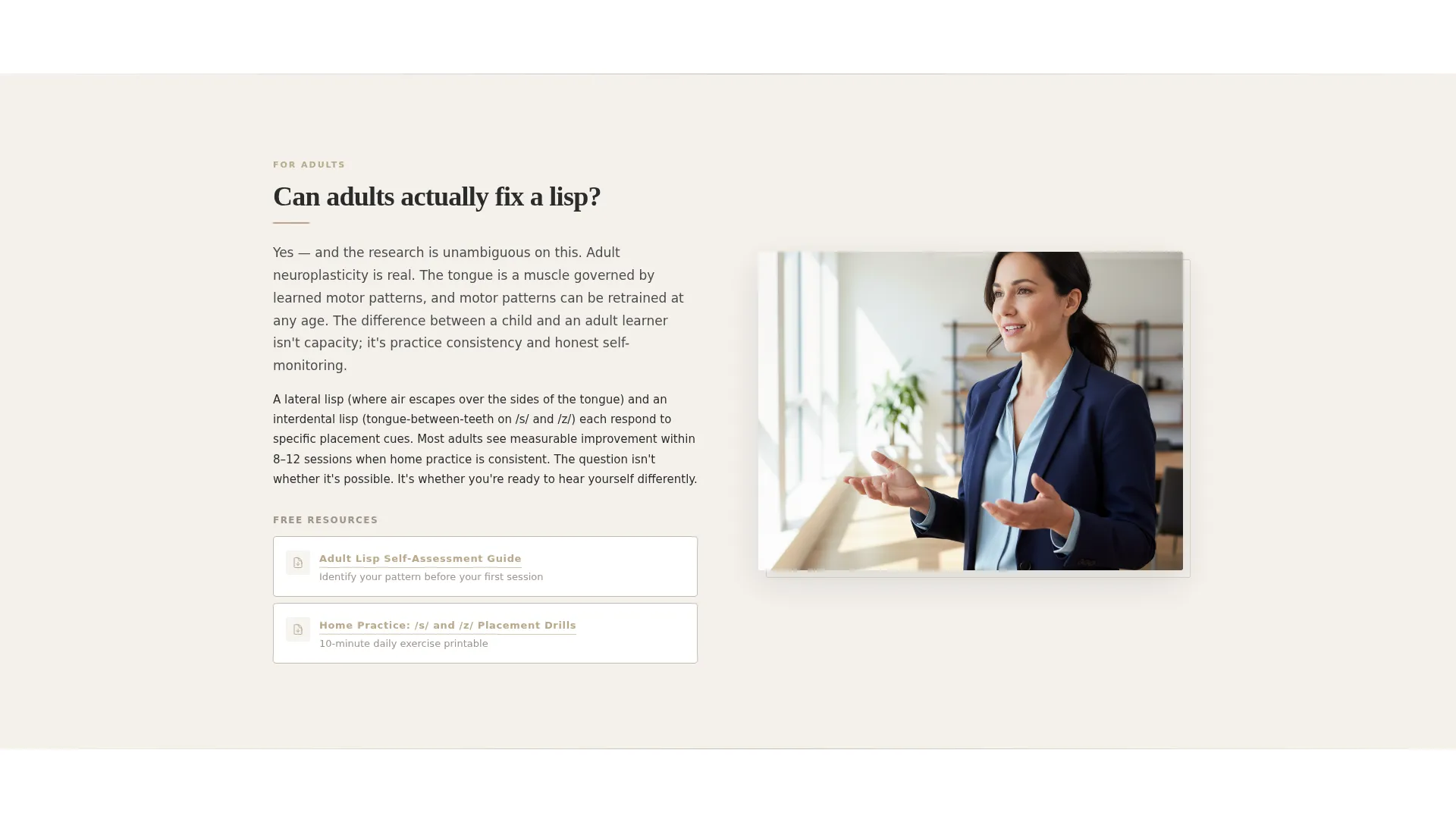 Speech Therapist FAQ Website Template