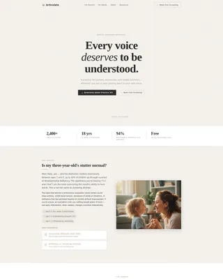 Speech Therapist FAQ Website Template