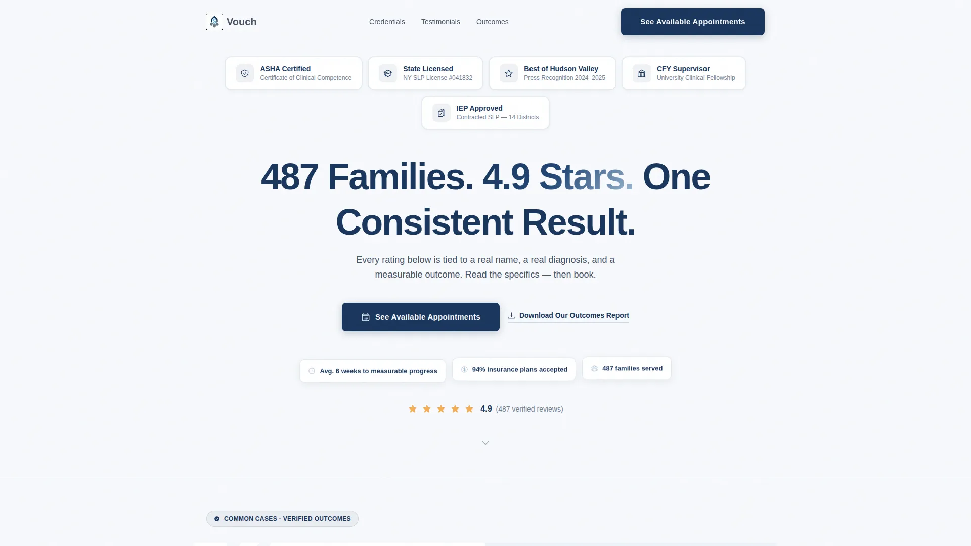 Speech Therapist Testimonials Landing Page Template