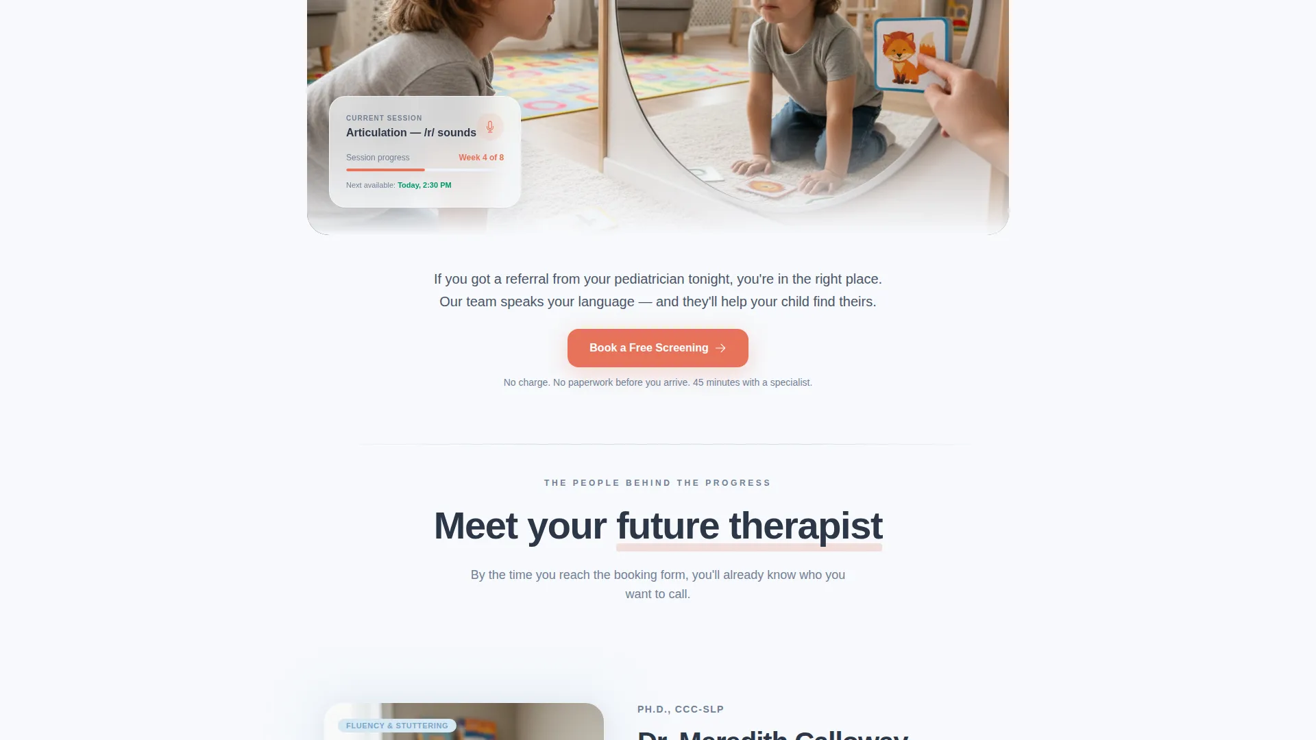 Speech Therapy Landing Page Template