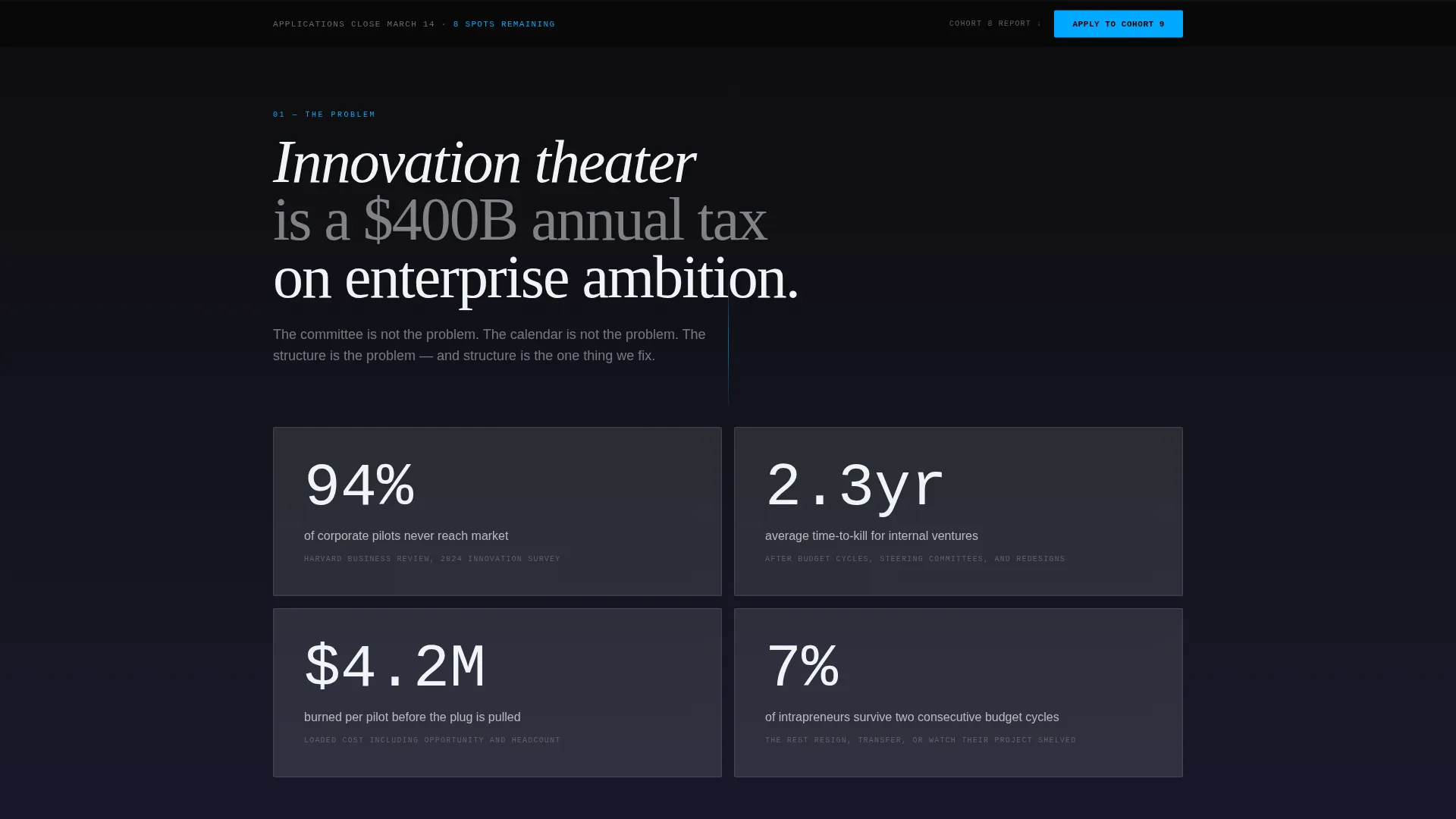 Corporate Startup Accelerator Application Conversion Website Template