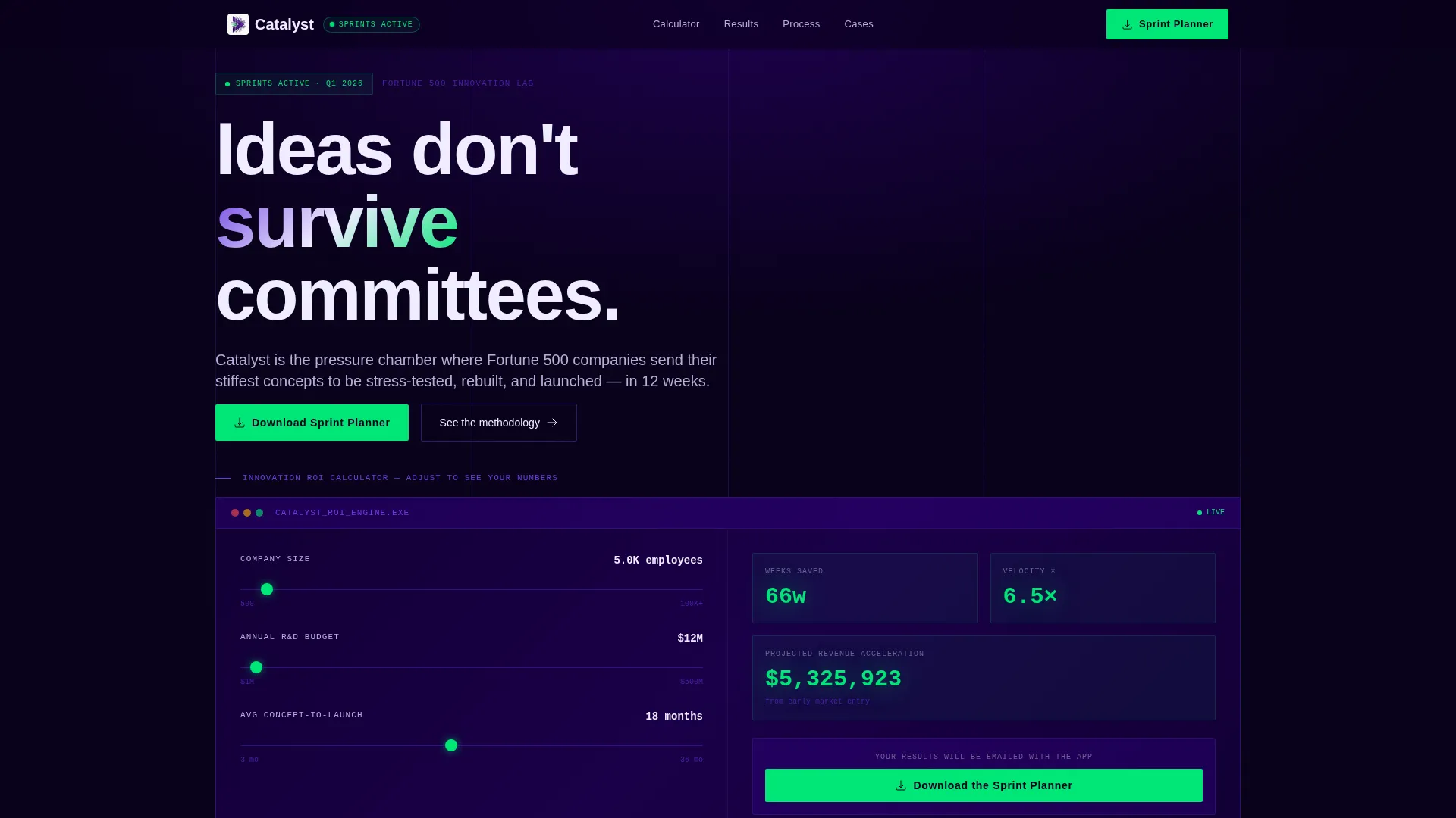 Corporate Innovation Lab Bento Grid Landing Page