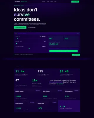 Corporate Innovation Lab Bento Grid Landing Page