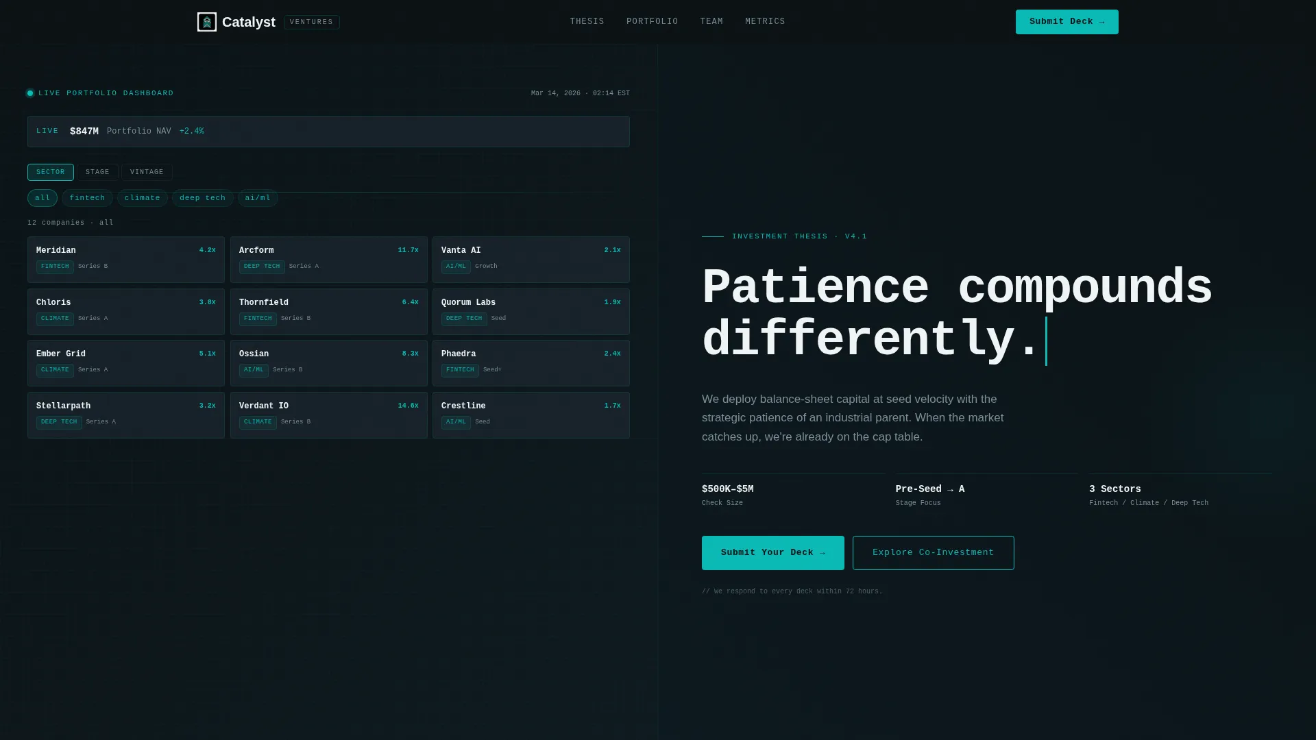 Corporate Venture Capital Landing Page Template