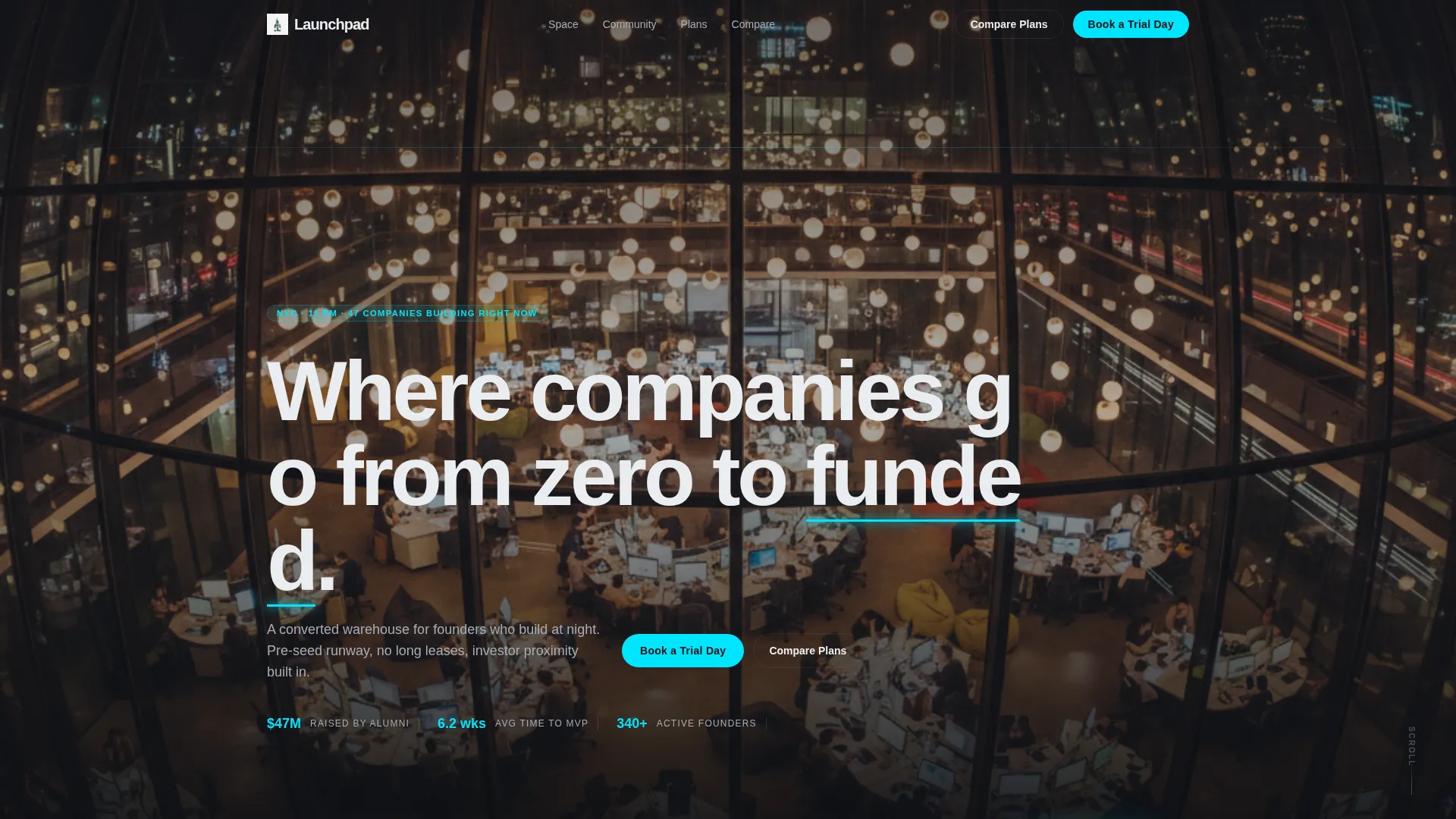Incubator & Coworking Space Landing Page Template