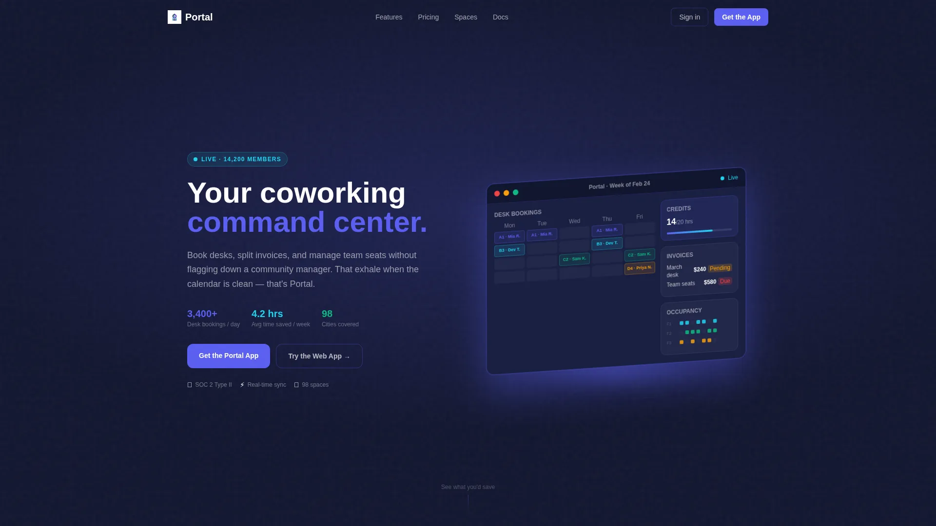 Coworking Digital Presence Cost Estimator Website Template