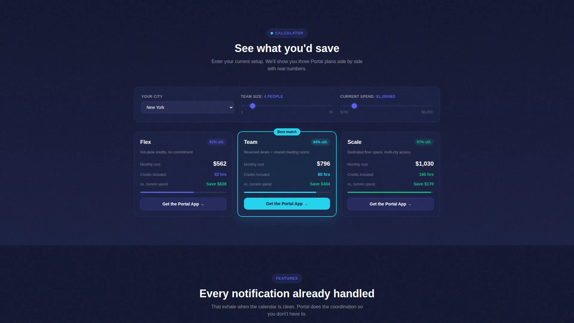 Coworking Digital Presence Cost Estimator Website Template