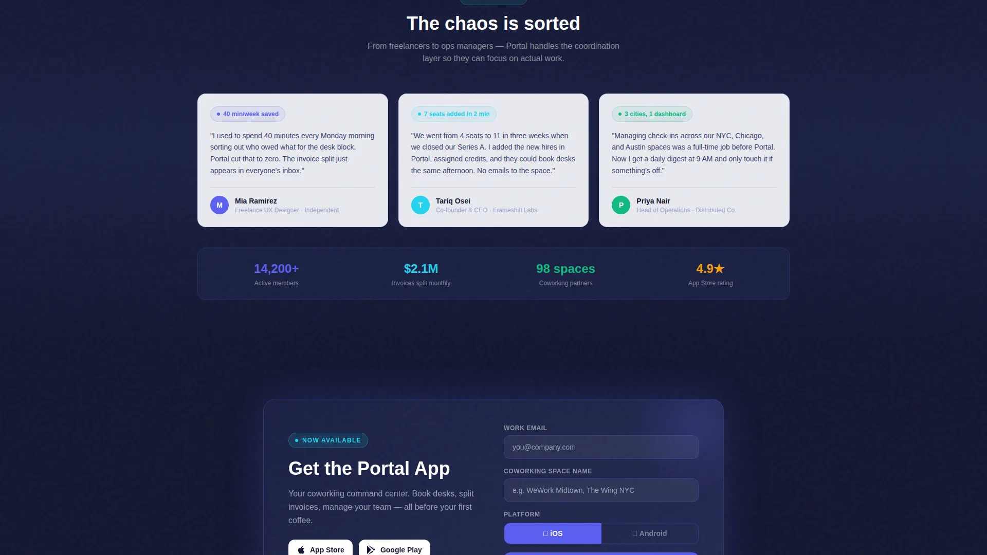 Coworking Digital Presence Cost Estimator Website Template