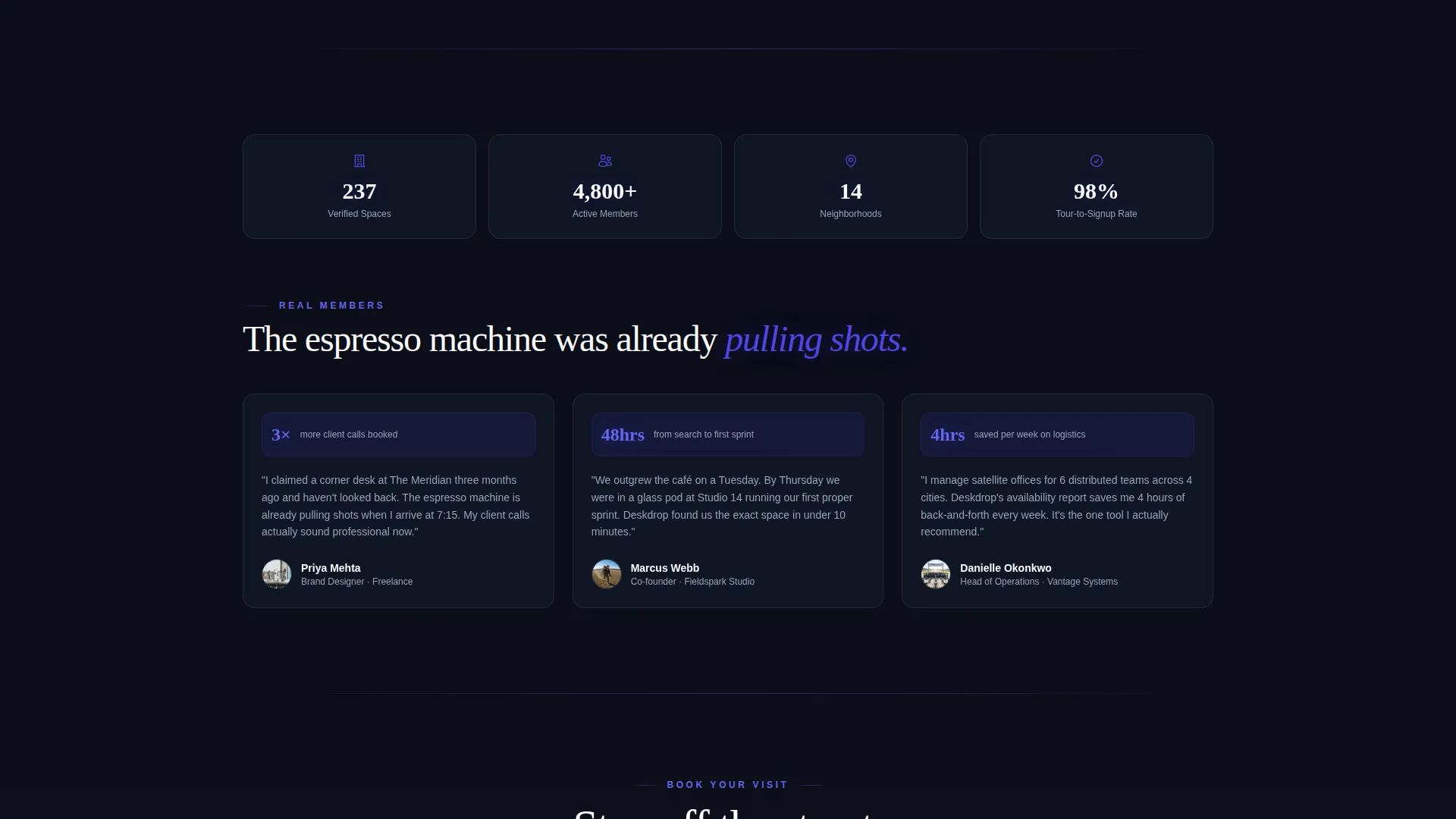 Specialist Coworking Digital Presence Appointment Booking Website Template