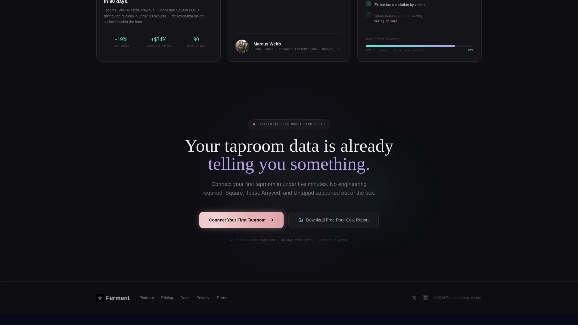 Iridescent Brewery Analytics Landing Page Template