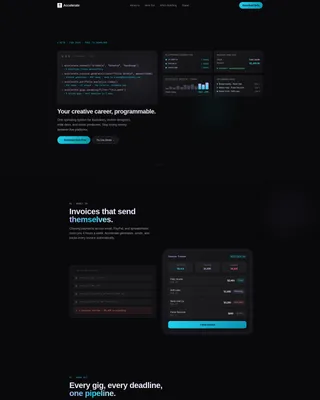 Creative Industry Professional Portfolio & Gig Management Website Template