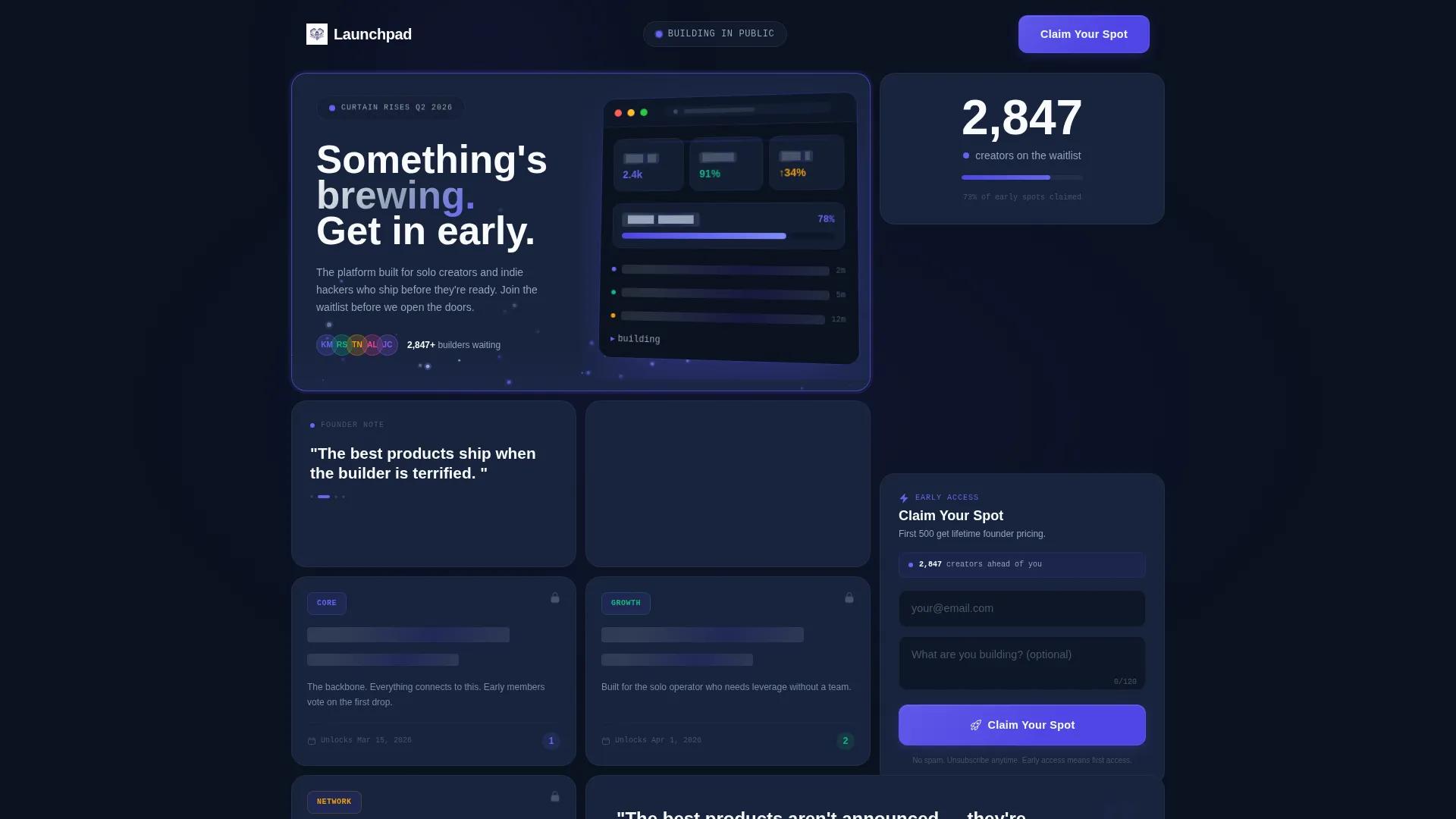 Bento Grid Creator Coming Soon Landing Page