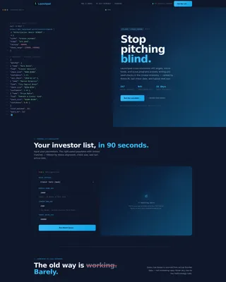 Creator Economy Pre-Seed Investor Matching Landing Page