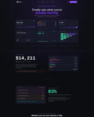 Creator Economy Revenue Intelligence Landing Page