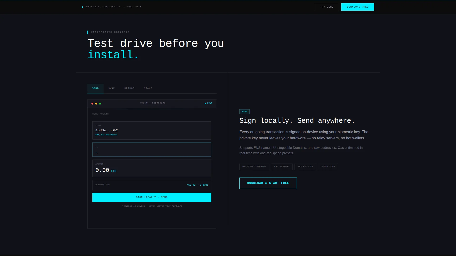 Secure Crypto Wallet Landing Page Template