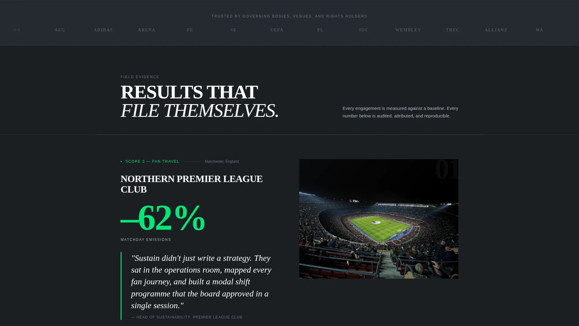 Sports Sustainability Consultancy Landing Page Template
