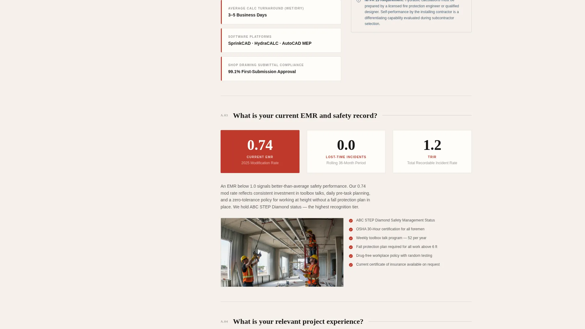 Authoritative Sprinklerfitter Landing Page Template