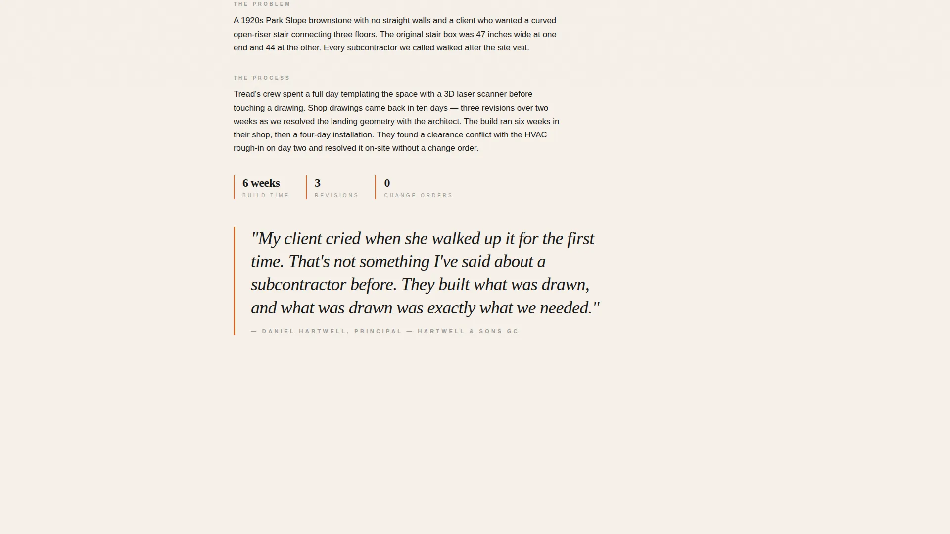 Stair Builder Customer Review Landing Page Template