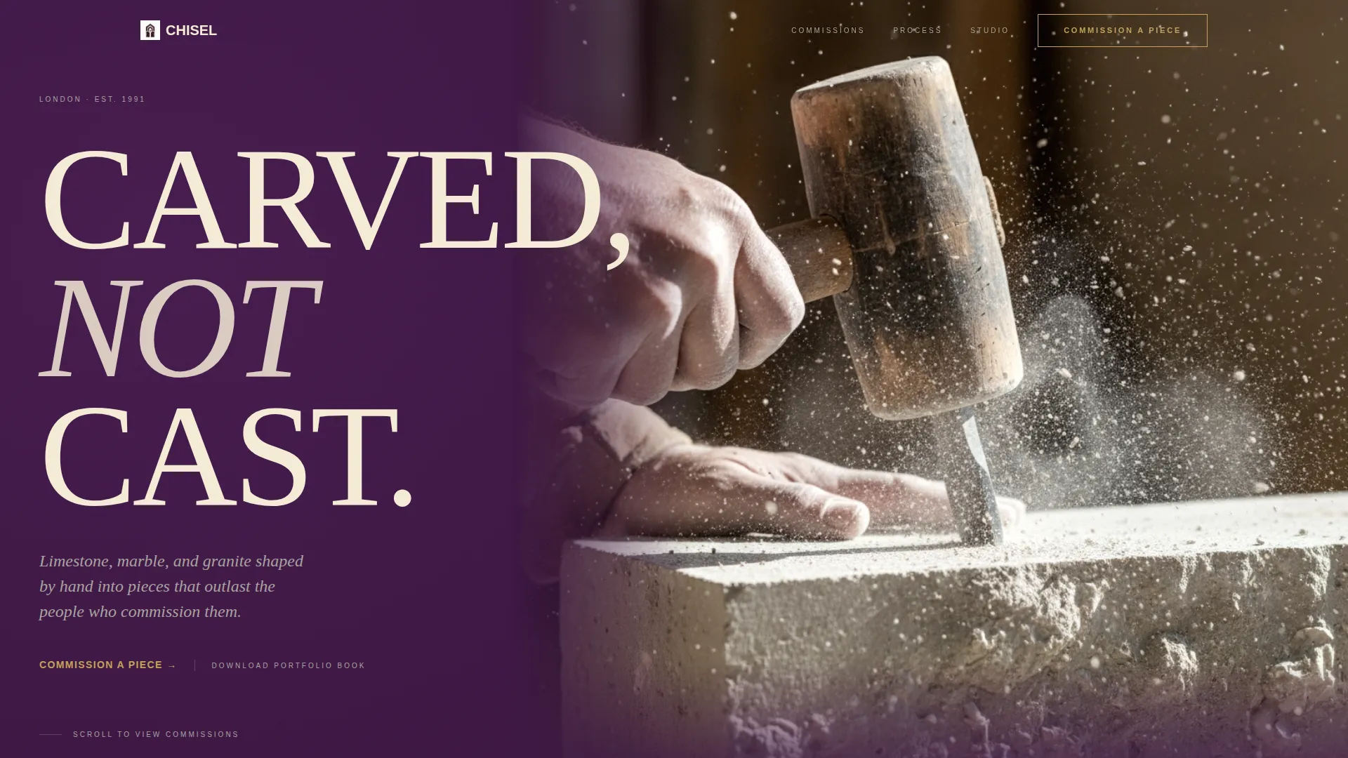 Bespoke Stonemason Editorial Landing Page Template