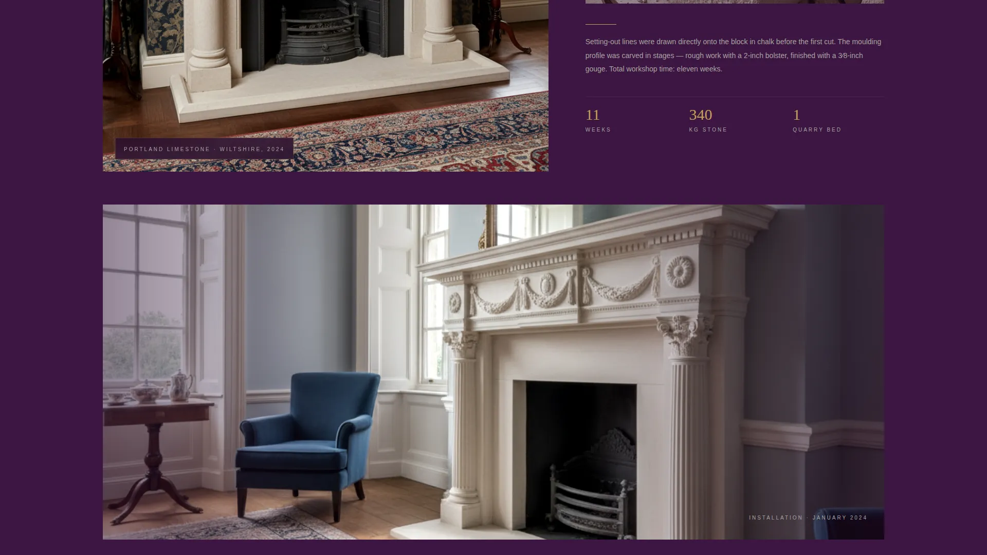 Bespoke Stonemason Editorial Landing Page Template
