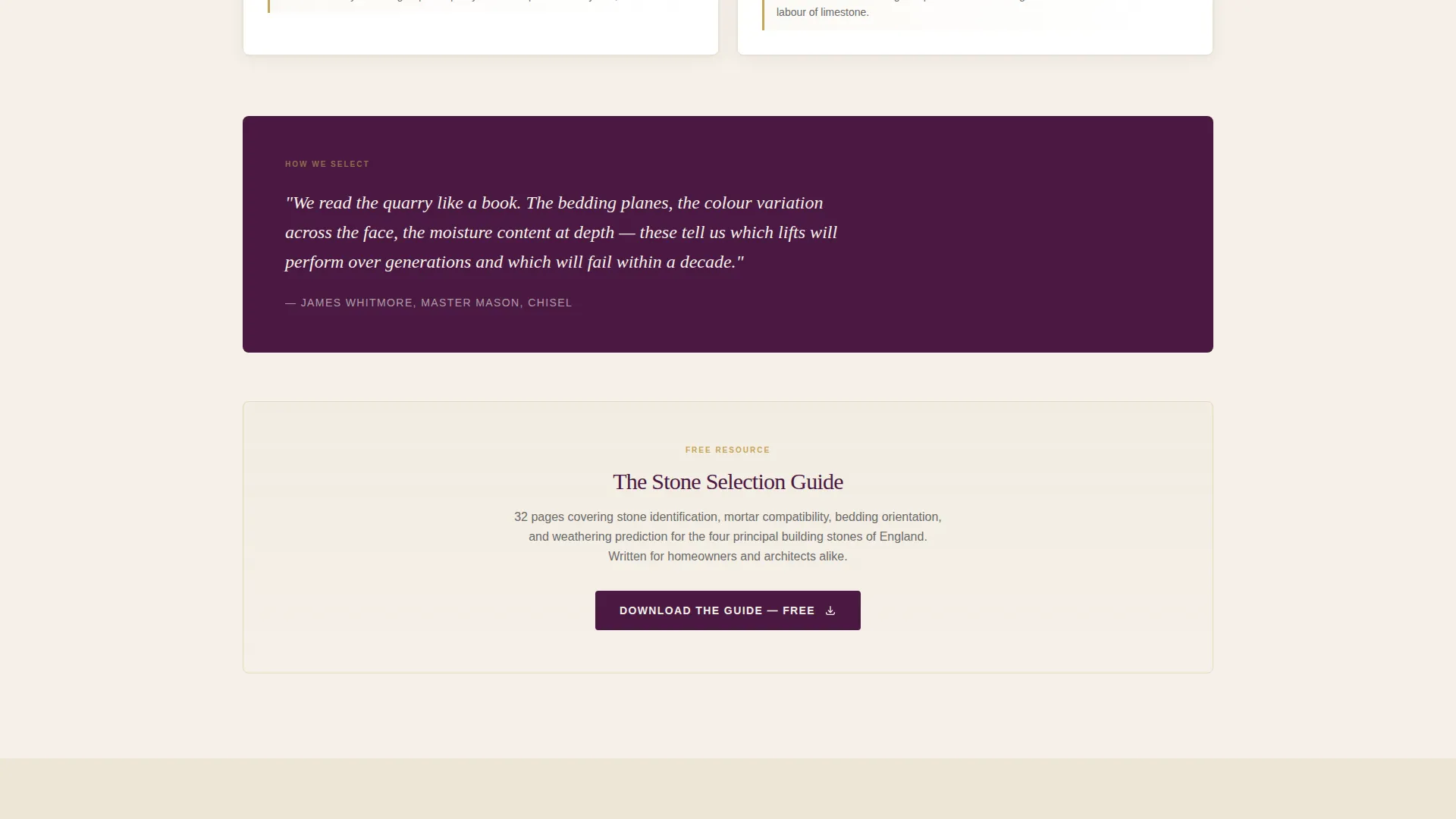Stonemason Landing Page Template | Plum Executive