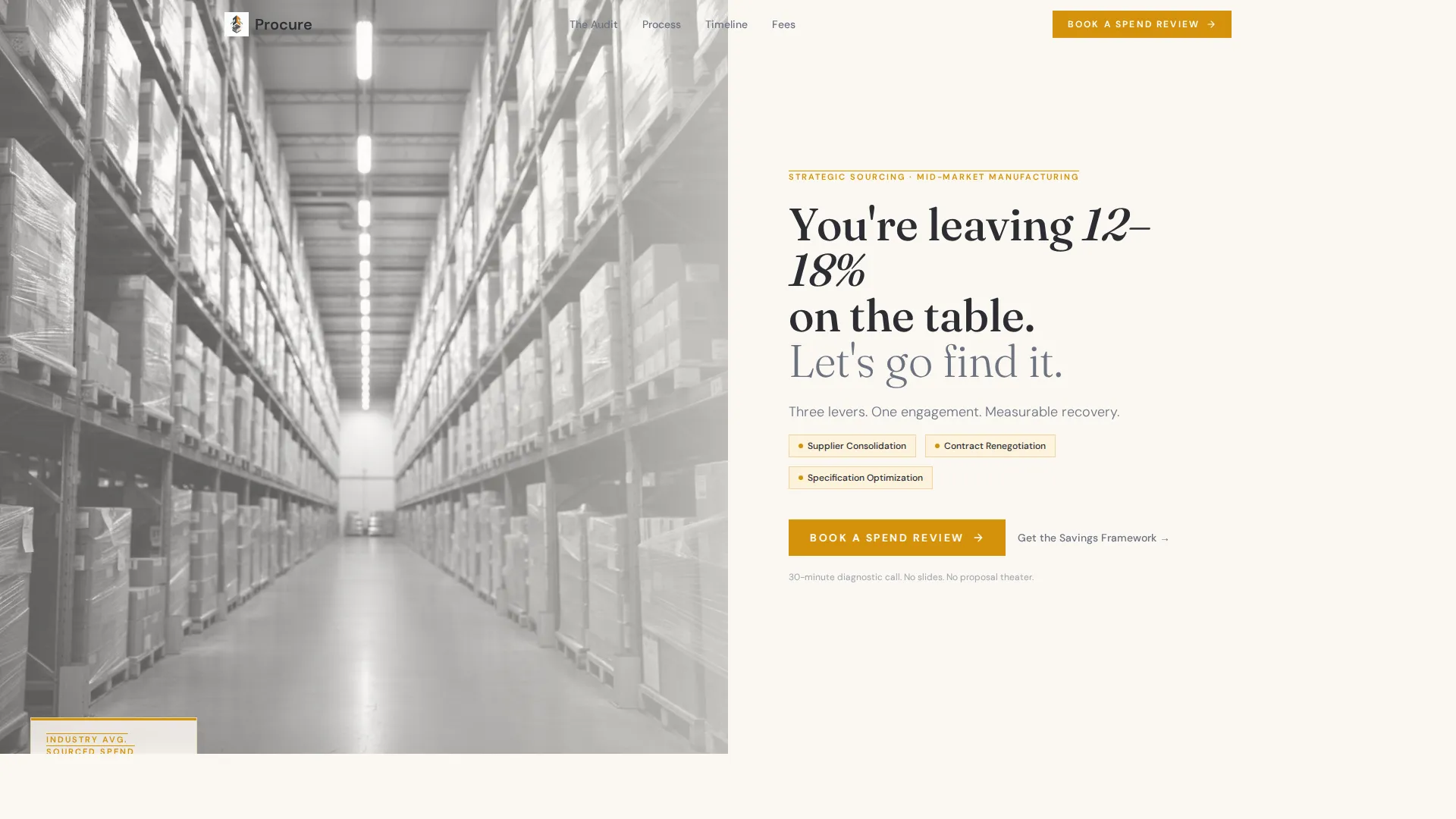 Strategic Sourcing Consultant Landing Page Template