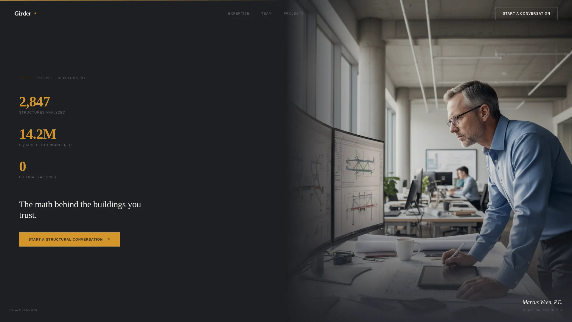 Structural Engineering Consultancy Landing Page Template