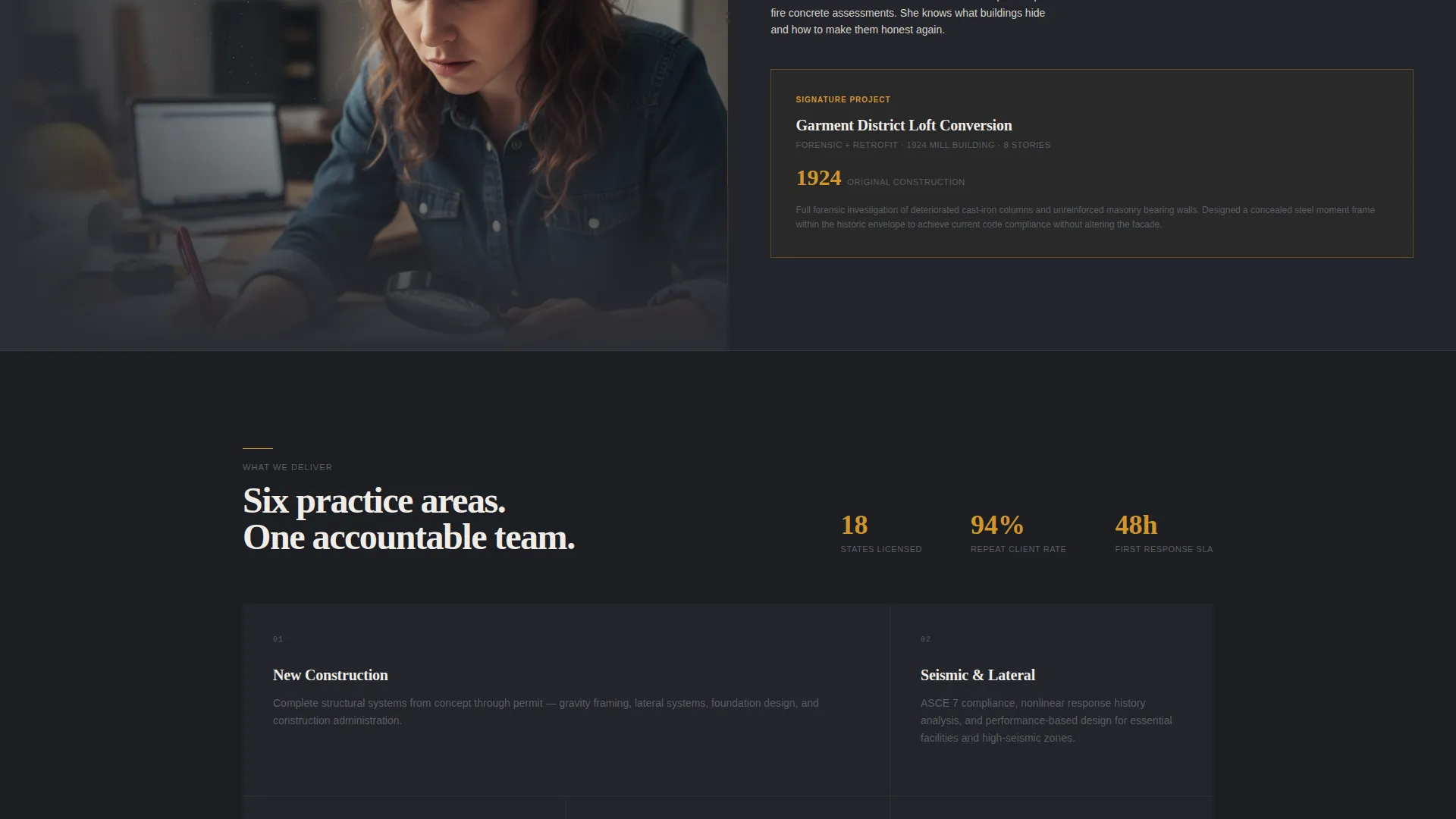Structural Engineering Consultancy Landing Page Template