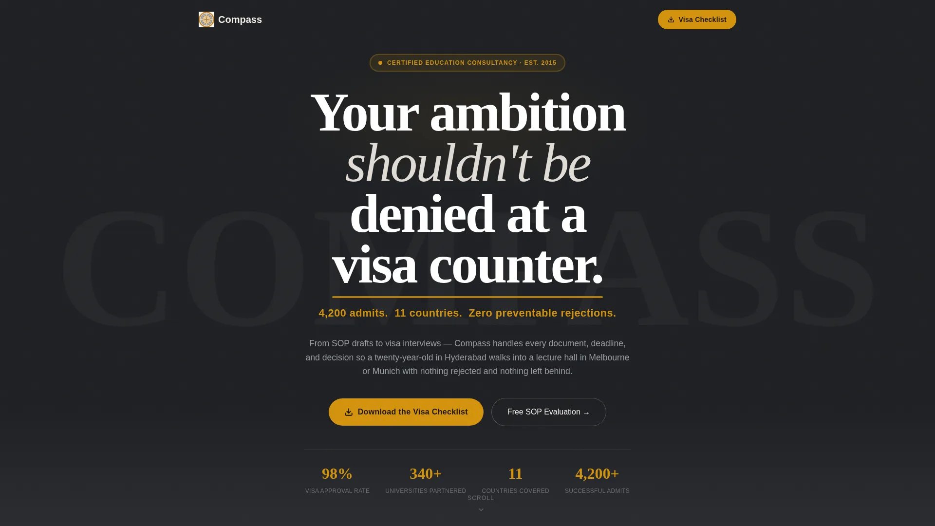 Study Abroad Consultancy Landing Page Template